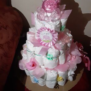 Diaper cake 60ct unbranded girl